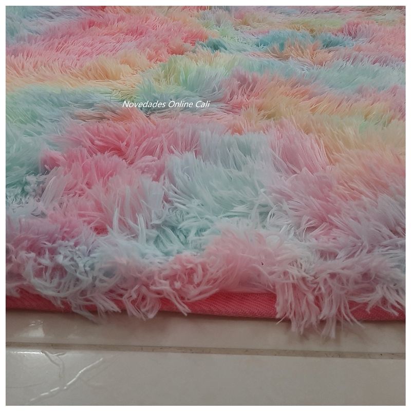 G HOME - Tapete alfombra peluda jaspeada Arcoiris 2 x 1,5 mt tapete peluche