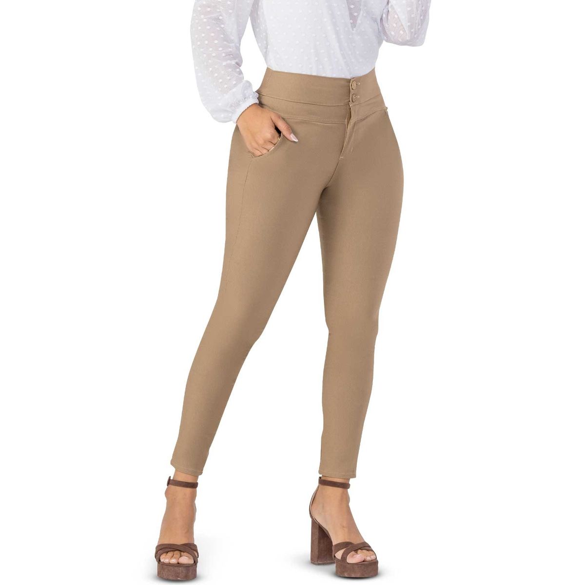 MARKETING PERSONAL - Pantalón Mujer Beige Mp 872