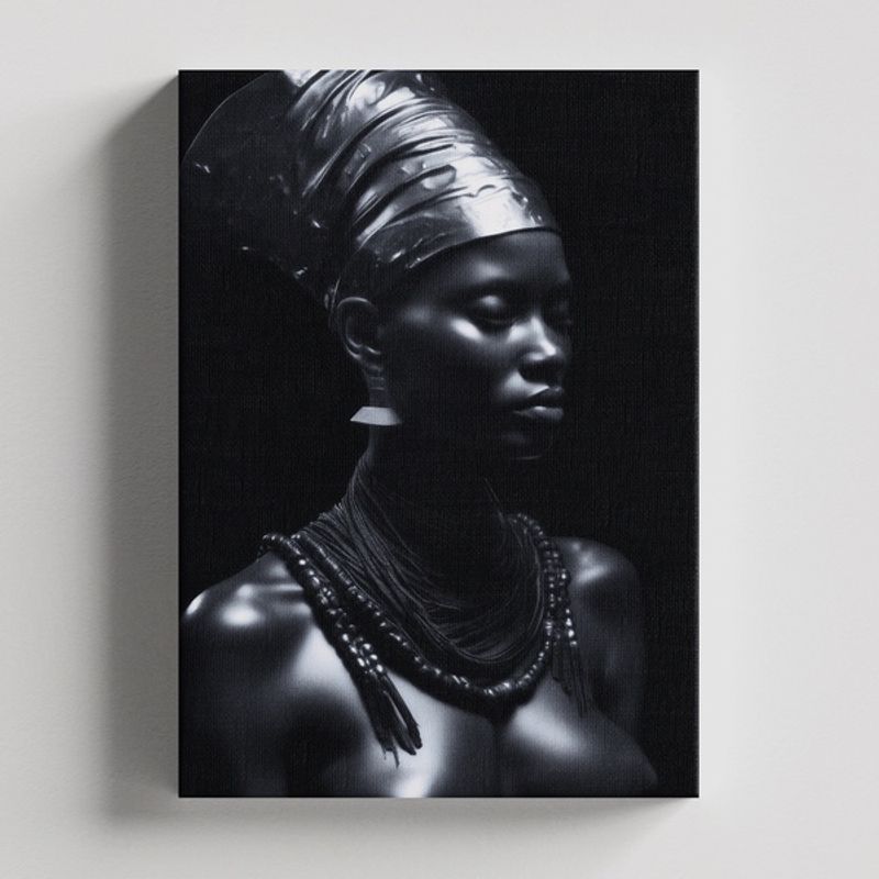 TAYRONA STORE - Cuadros Retablo Mujeres Africanas en Negro 013 - 35x50cm