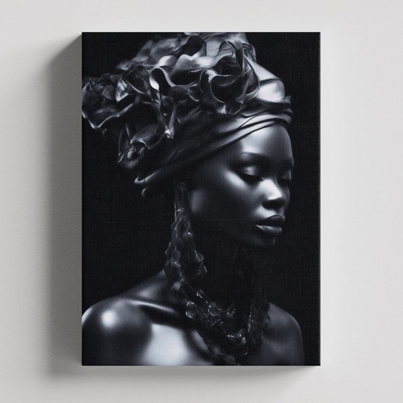 TAYRONA STORE - Cuadros Retablo Mujeres Africanas en Negro 022 - 35x50cm
