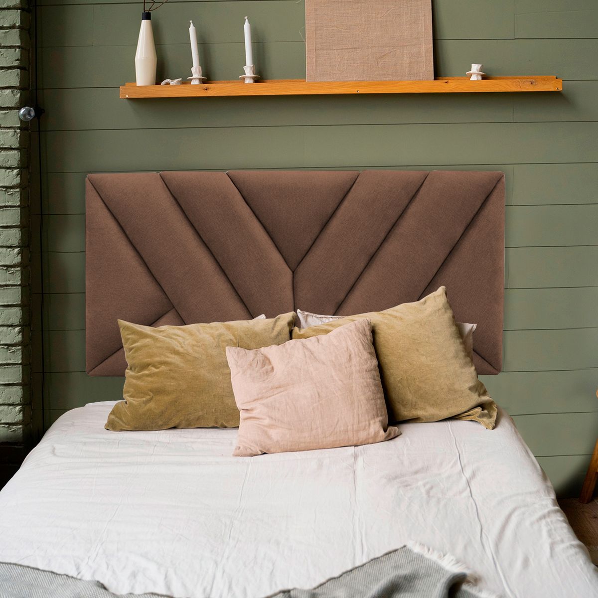 GENERICO - Espaldar Hug de colgar Cama King 200 Marrón