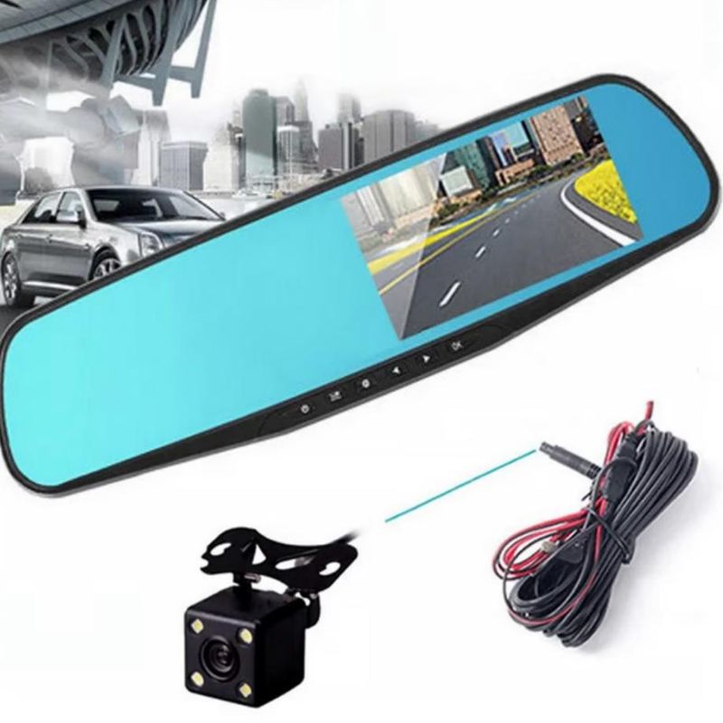 GENERICO - Cámara Dual Carro Espejo Retrovisor Dvr Reversa Sensor 43pl