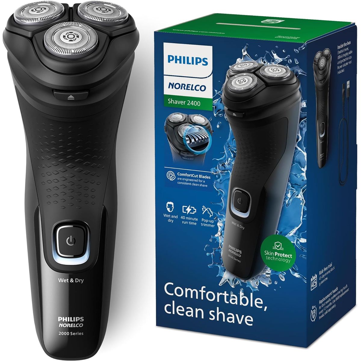 PHILIPS - Afeitadora Eléctrica Inalámbrica Recargable Philips X3001 Shaver 2400