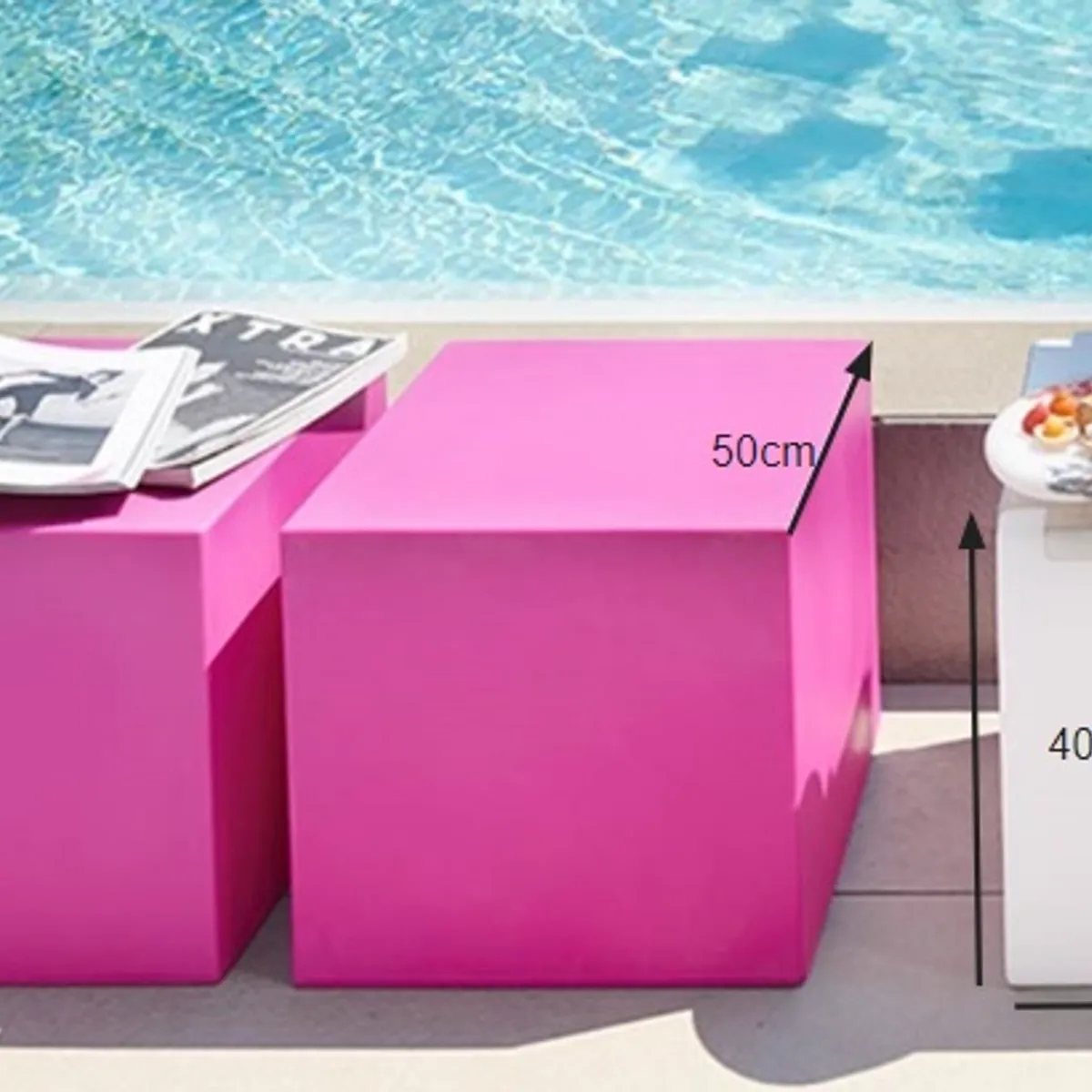 GENERICO - Mesa de centro para piscina jardín exterior e interior rectangular_.