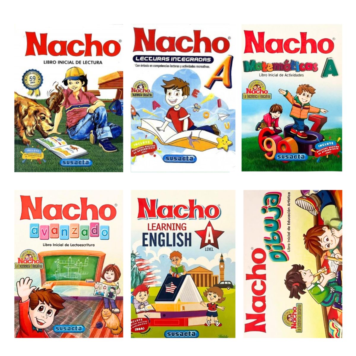 SUSAETA - Cartilla Nacho Colección Libro Inicial Set x 6 unidades