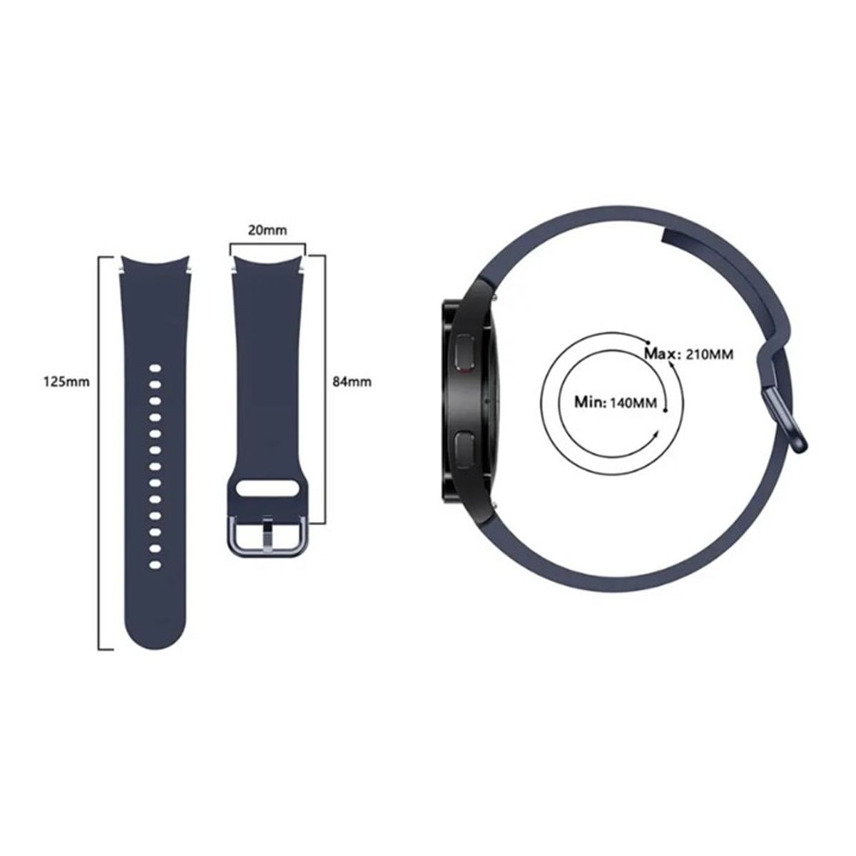 GENERICO - Correa Pulso Silicona Compatible Samsung Watch 7 ( watch 4,5,5pro, 6)