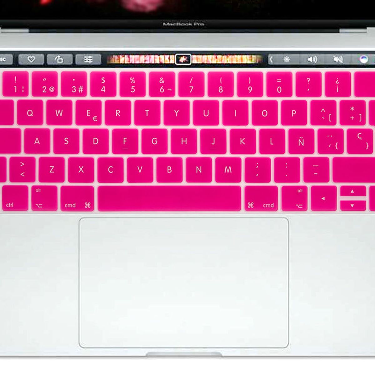 GENERICO - Protector De Teclado En Silicona Ultradelga Para Macbook Pro 13 Touchbar - Color Fucsia