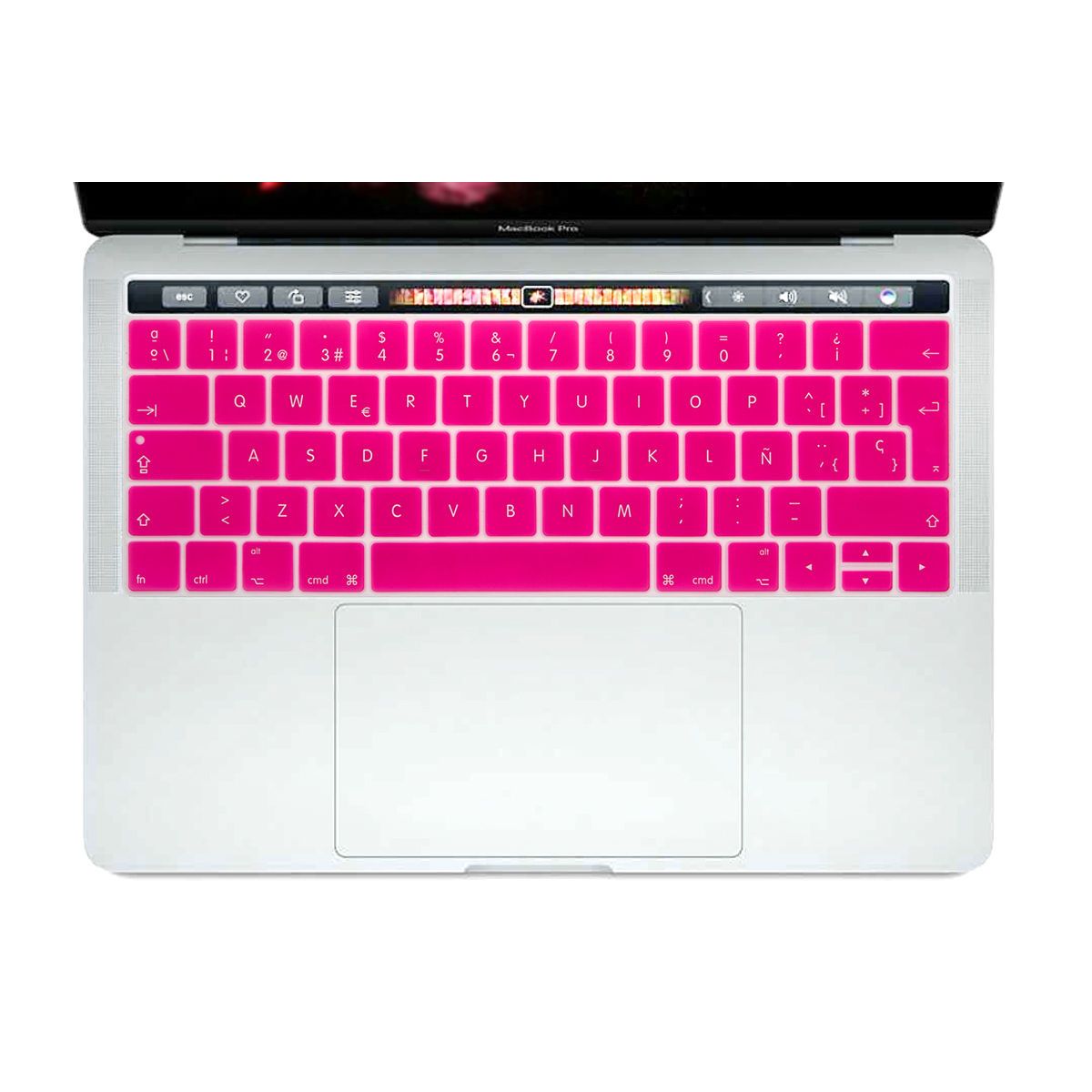 GENERICO - Protector De Teclado En Silicona Ultradelga Para Macbook Pro 13 Touchbar - Color Fucsia