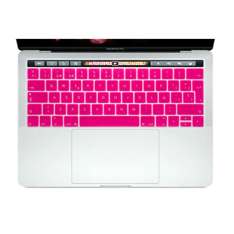 GENERICO - Protector de Teclado en Silicona Para Macbook Pro 13 Touchbar - Fucsia