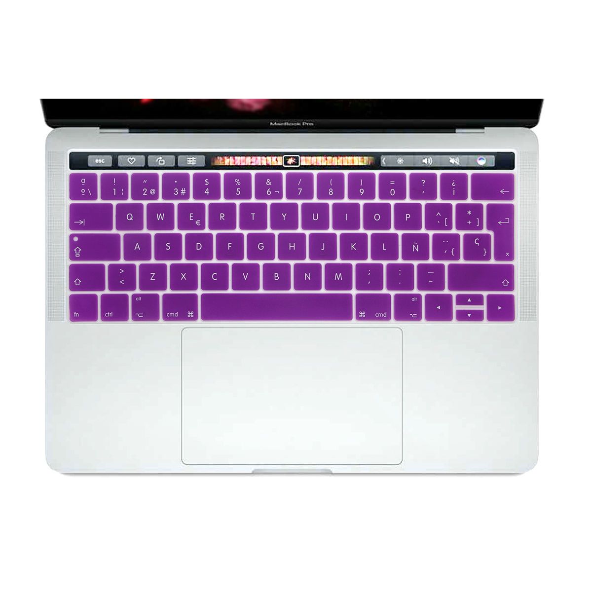 GENERICO - Protector De Teclado En Silicona Ultradelga Para Macbook Pro 13 Touchbar - Color Morado