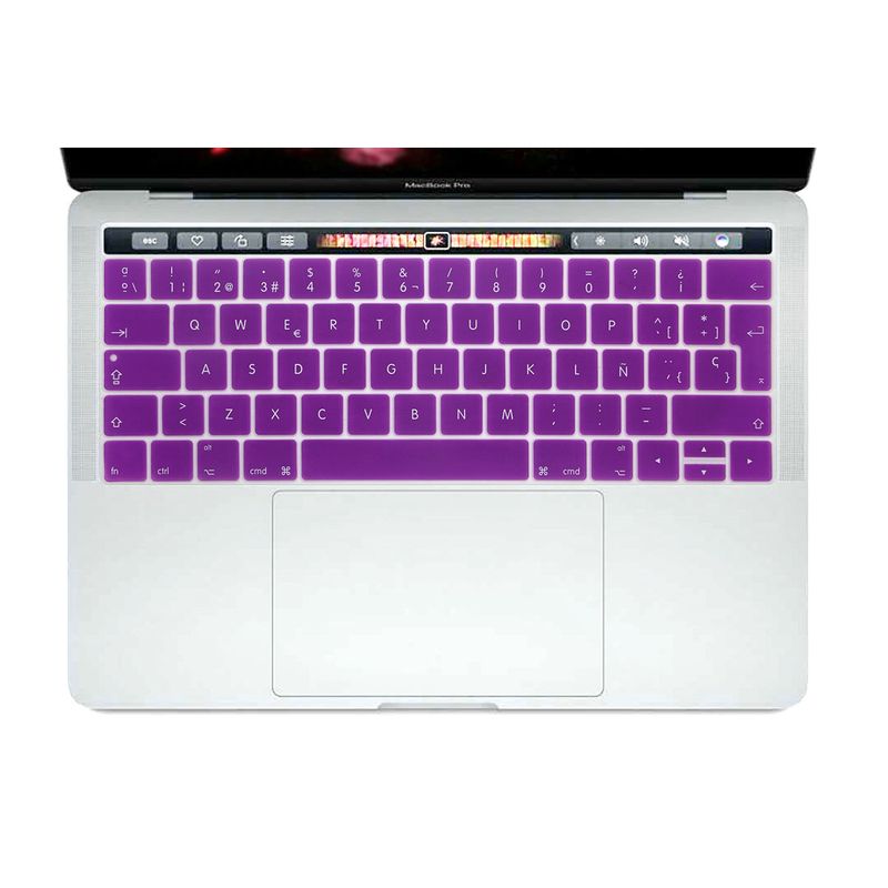 GENERICO - Protector de Teclado en Silicona Para Macbook Pro 13 Touchbar - Morado