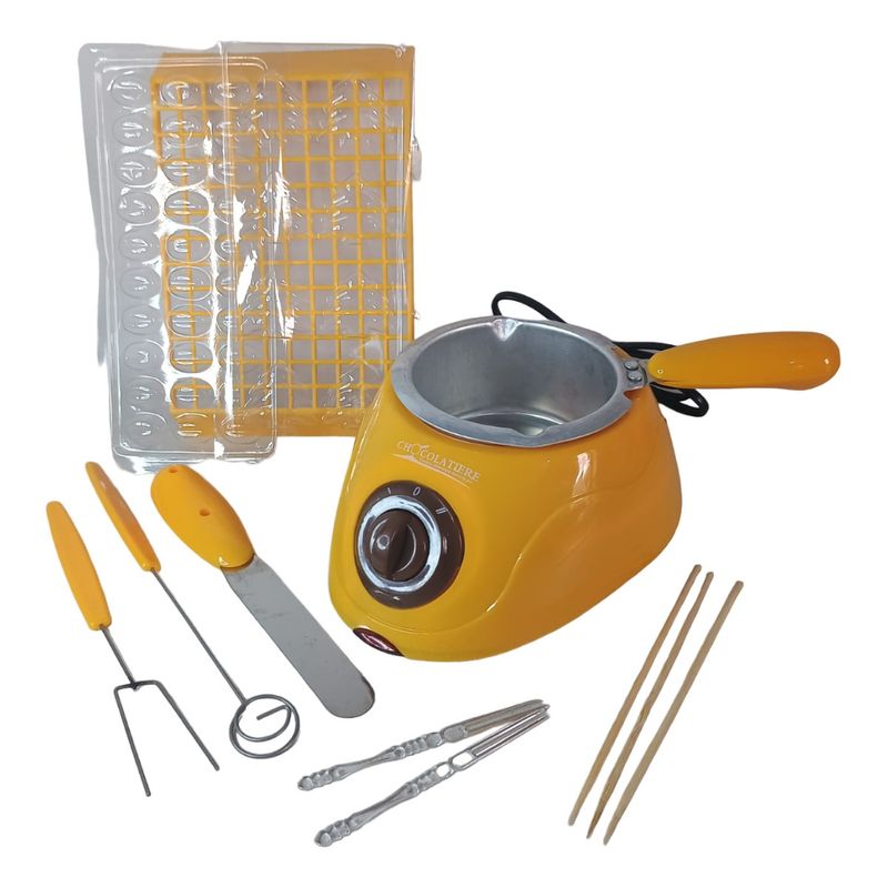 GENERICO - Kit Olla Fusión Derrite Chocolate + Moldes Figuras Silicona
