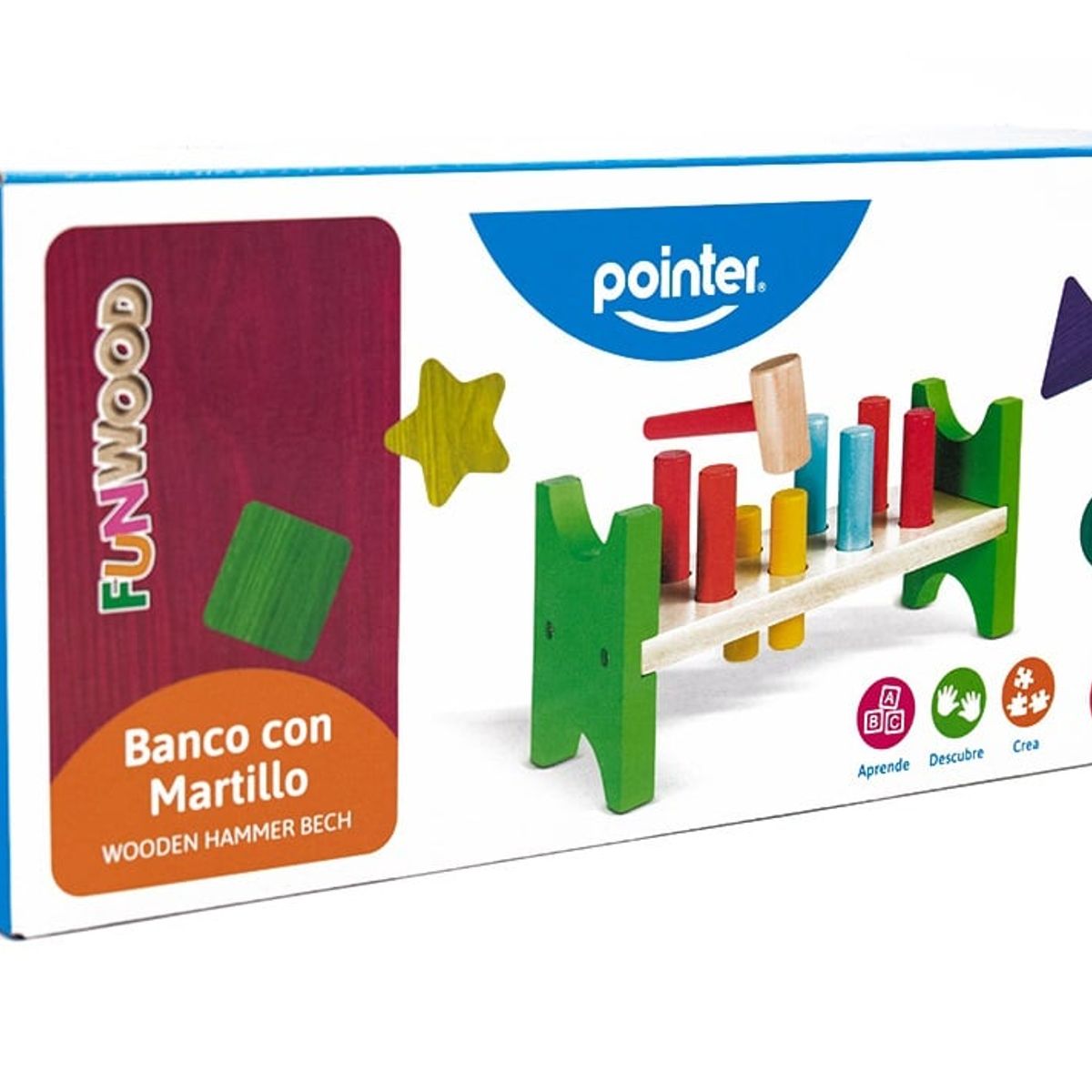 JUGANDO Y EDUCANDO - Juguete Educativo Banco Con Martillo Madera Para Niños