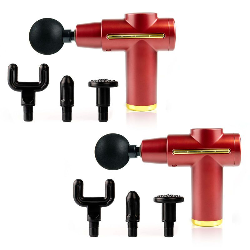 STYLE STARS - Combo Dos Pistolas masajeadoras de percusión portátil 6Vel Rojo