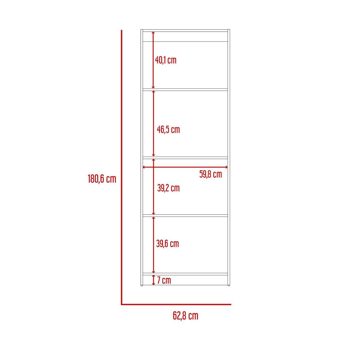 RTA MUEBLES - Estante Biblioteca Home Macadamia Blanco EMB 9585 RTA