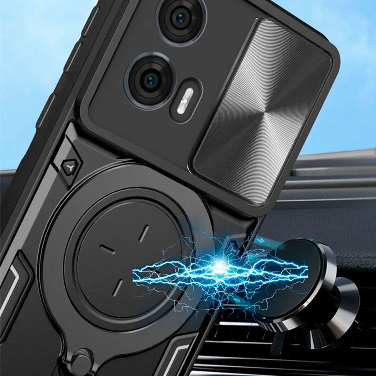 GENERICO - Funda Protección Cámara Compatible con Motorola Edge 50 Fusion Azul