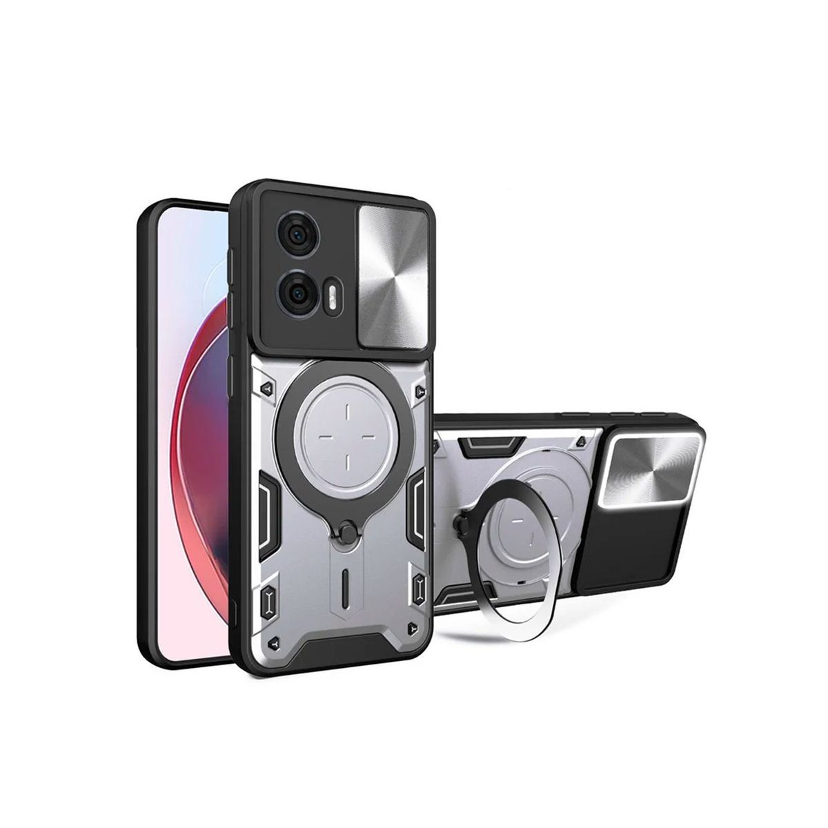 GENERICO - Funda Protección Cámara Soporte Para Motorola Edge 50 Fusion Gris