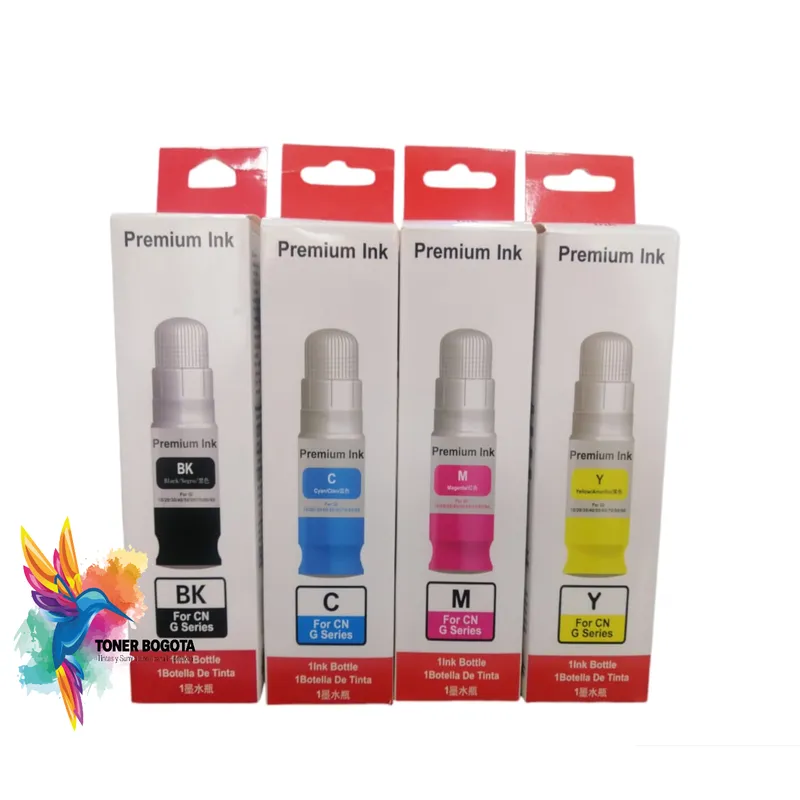 PREMIUM - Tintas GI-10 Canon genéricas para impresora PIXMA G5010, G5011, G6010, Kit x 4