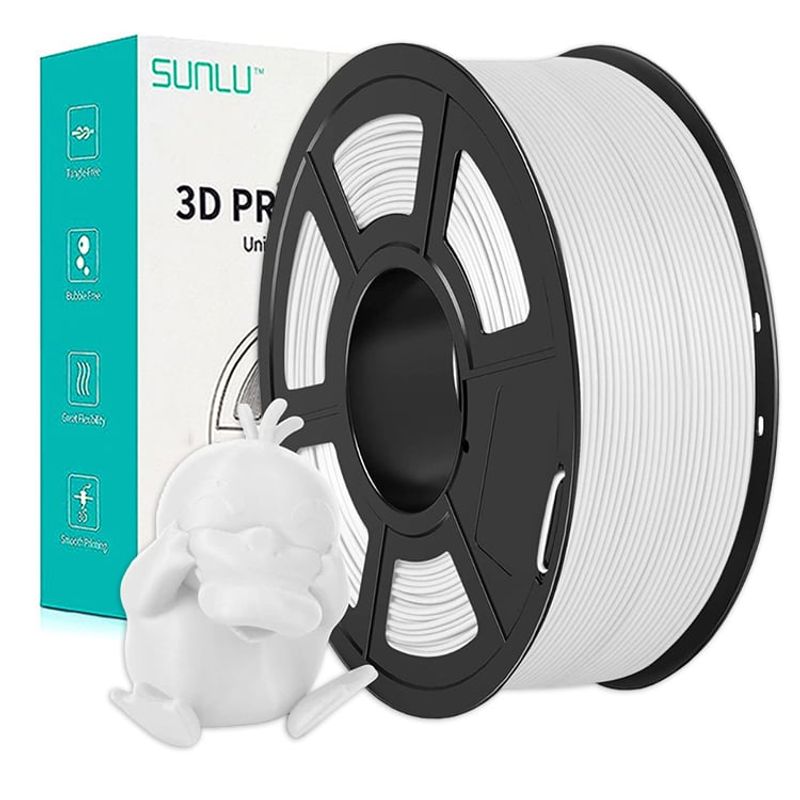 SUNLU - Filamento PLA Sunlu 175mm Impresión 3D - Blanco