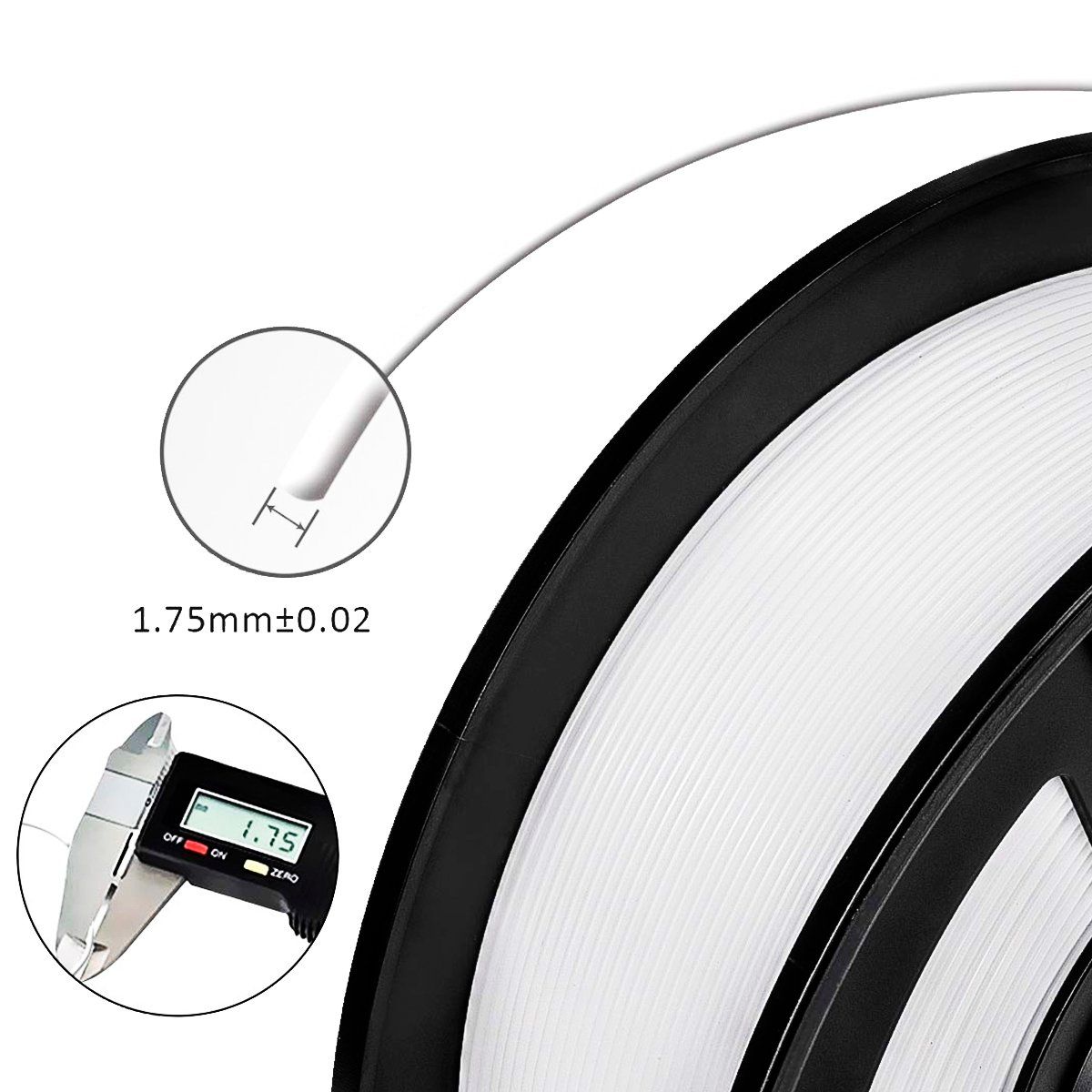 SUNLU - Filamento PLA Sunlu 175mm Impresión 3D - Blanco
