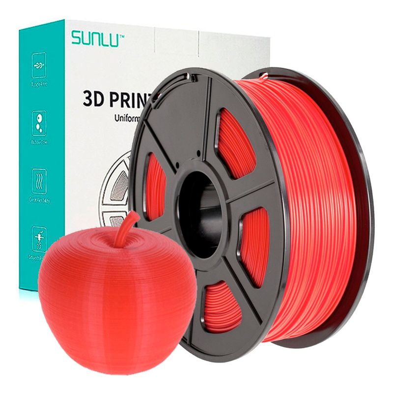 SUNLU - Filamento PLA Sunlu 175mm Impresión 3D - Rojo