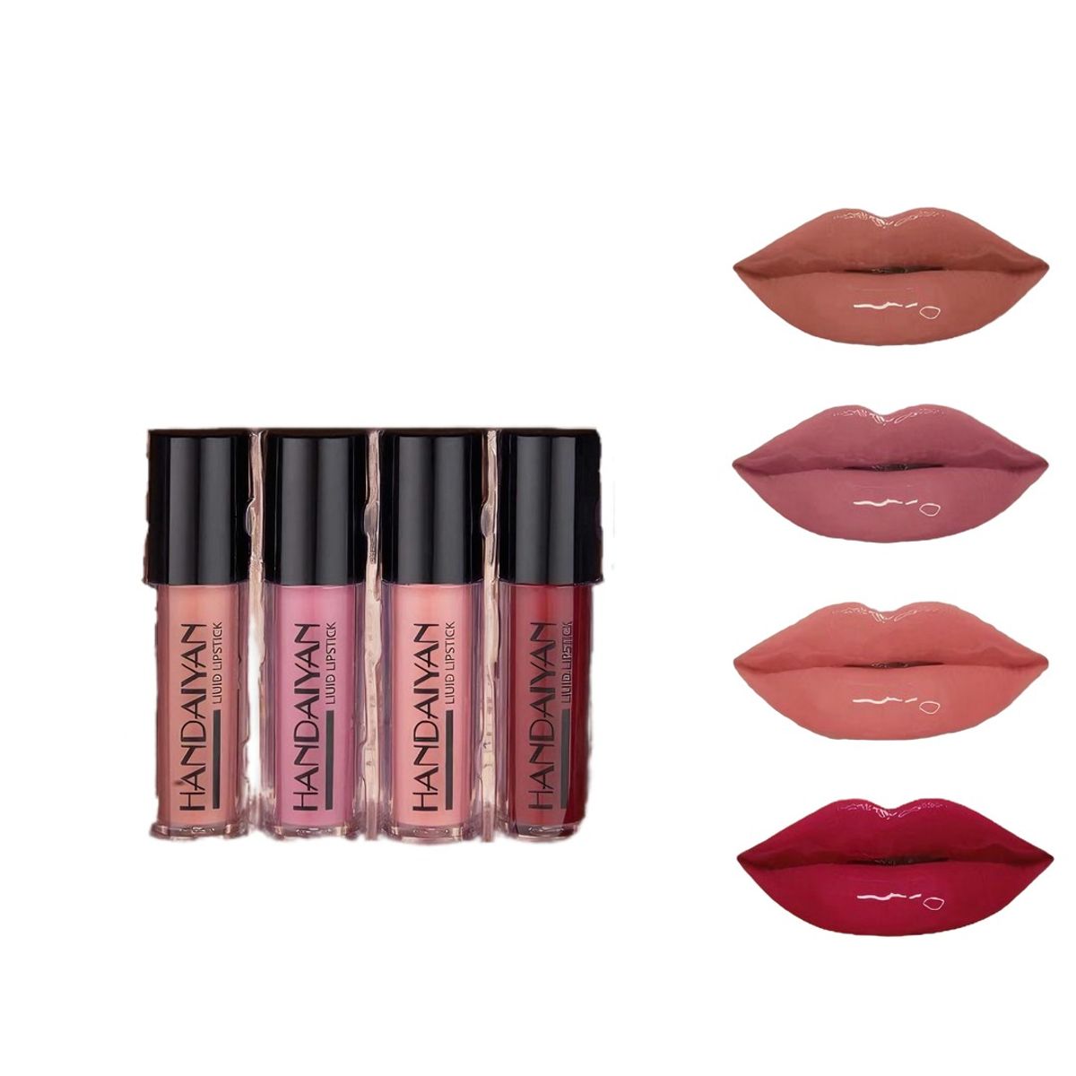 GENERICO - Labiales Set X4 Brillantes Terciopelo De Larga Duración