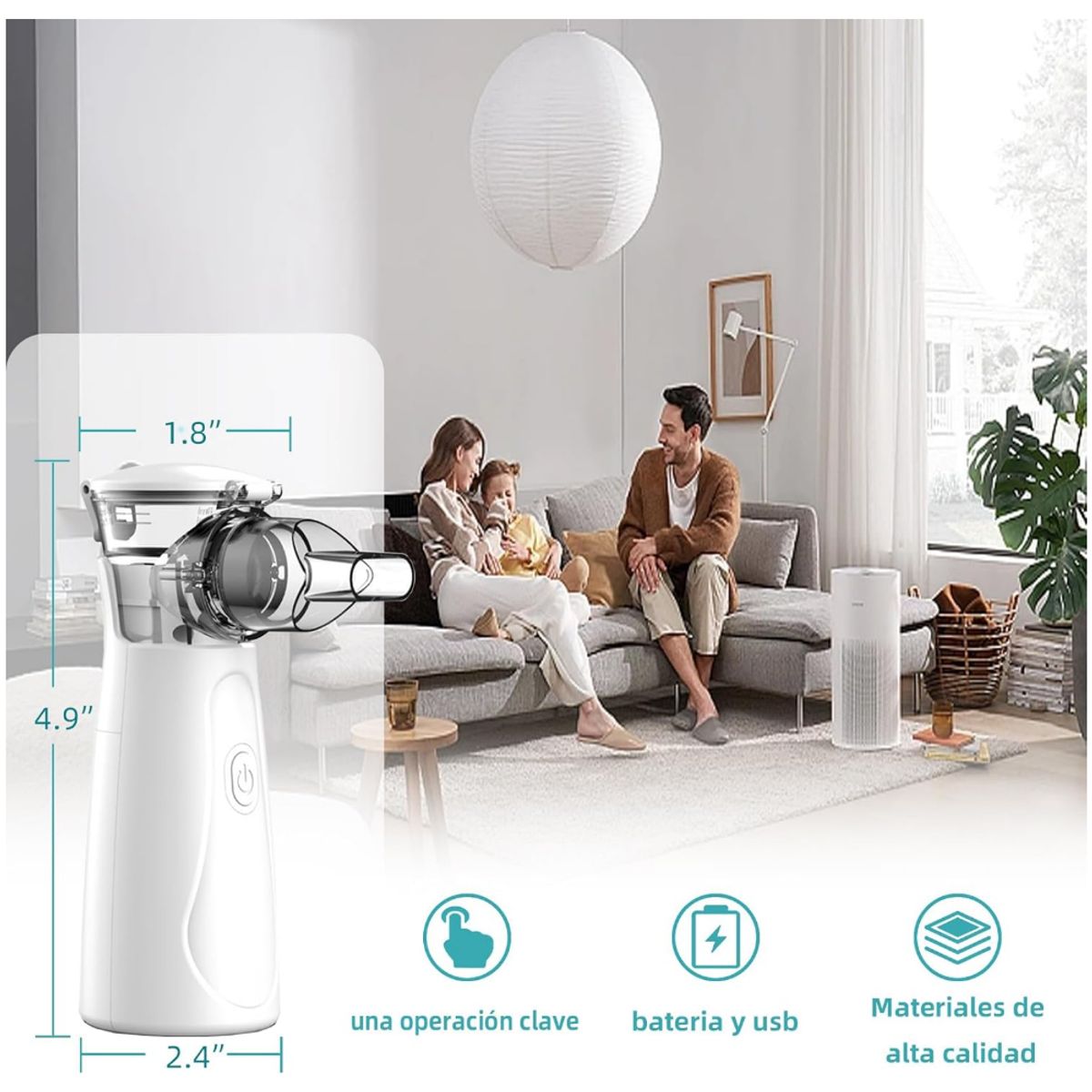 ONE PIXEL - Nebulizador Portátil Para Niños Y Adultos Libre BPA