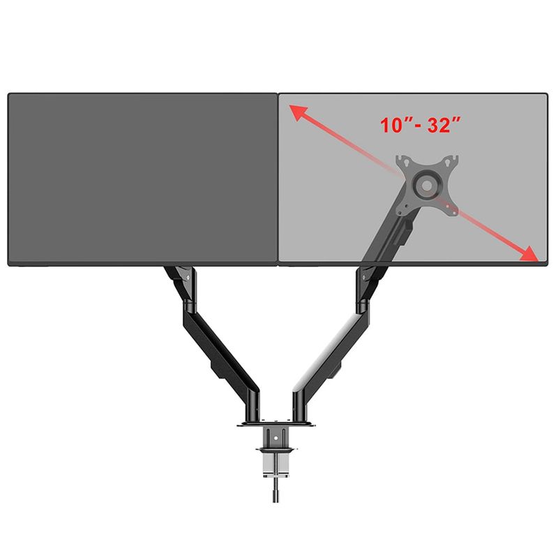 GENERICO - Soporte Brazo Para Monitor Doble Pantalla Para Escritorio