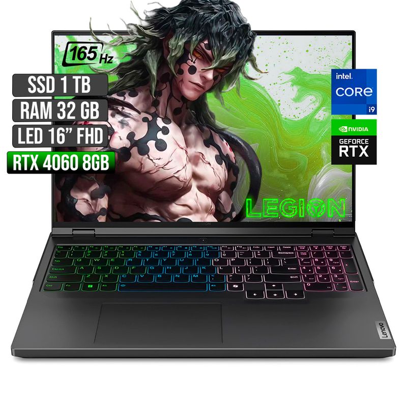 LENOVO - LENOVO LEGION PRO INTEL CORE I9-14900HX RTX 4060 8GB SSD 1TB RAM 32GB LED 16" FHD 165Hz
