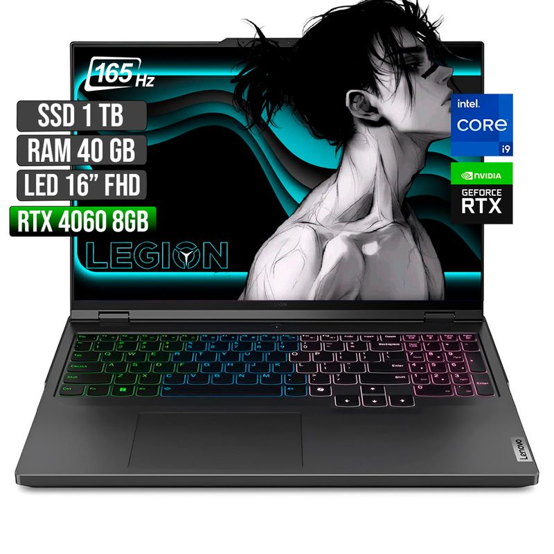 LENOVO - LENOVO LEGION PRO INTEL CORE I9-14900HX RTX 4060 8GB SSD 1TB RAM 40GB LED 16" FHD 165Hz