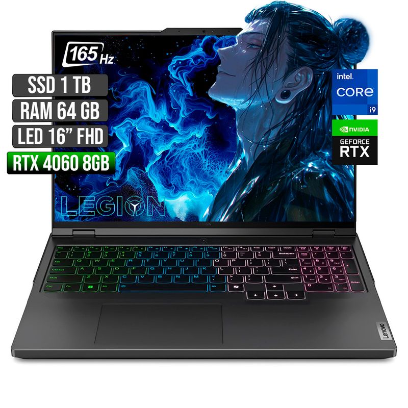 LENOVO - LENOVO LEGION PRO INTEL CORE I9-14900HX RTX 4060 8GB SSD 1TB RAM 64GB LED 16" FHD 165Hz