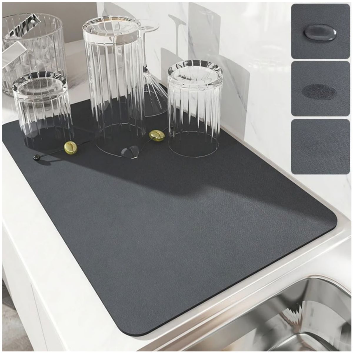 ONE PIXEL - Tapete Absorbente Para Cocina Escurridor De Platos 60x40cm