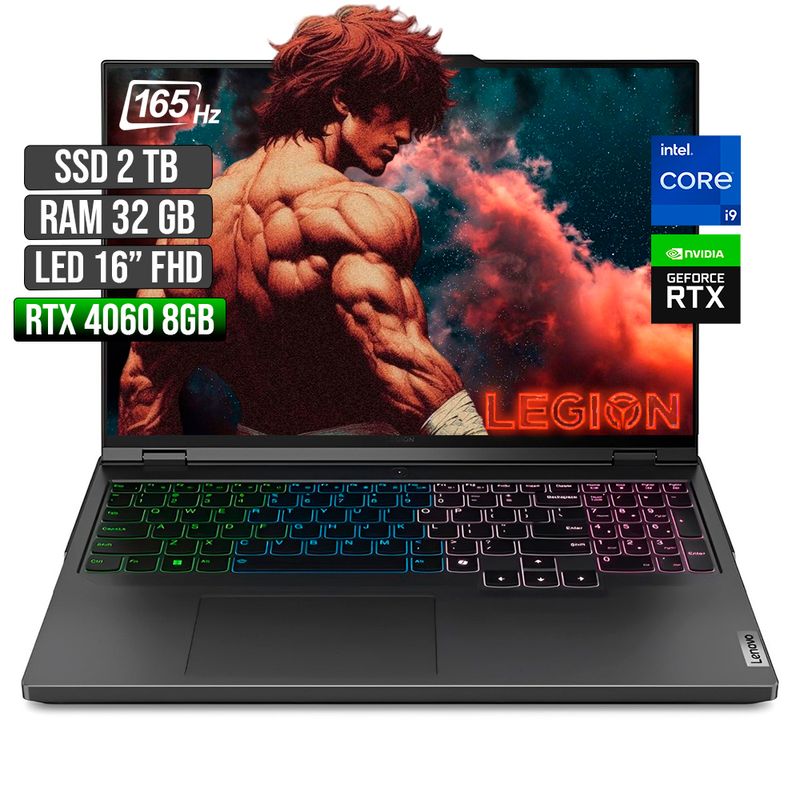 LENOVO - LENOVO LEGION PRO INTEL CORE I9-14900HX RTX 4060 8GB SSD 2TB RAM 32GB LED 16" FHD 165Hz