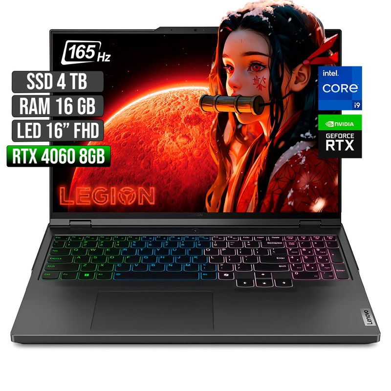 LENOVO - LENOVO LEGION PRO INTEL CORE I9-14900HX RTX 4060 8GB SSD 4TB RAM 16GB LED 16" FHD 165Hz