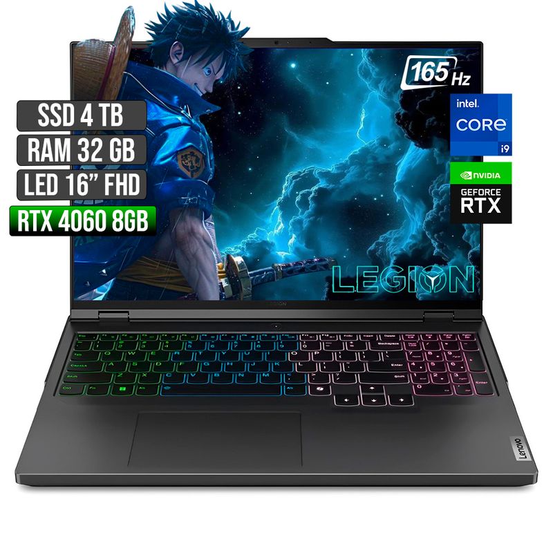 LENOVO - LENOVO LEGION PRO INTEL CORE I9-14900HX RTX 4060 8GB SSD 4TB RAM 32GB LED 16" FHD 165Hz