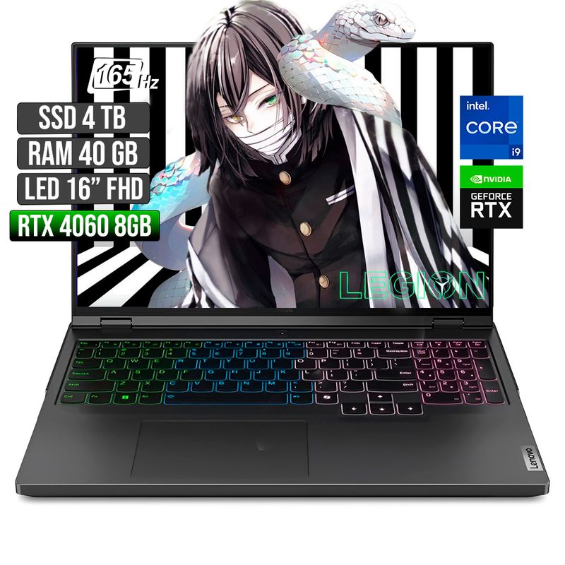 LENOVO - LENOVO LEGION PRO INTEL CORE I9-14900HX RTX 4060 8GB SSD 4TB RAM 40GB LED 16" FHD 165Hz