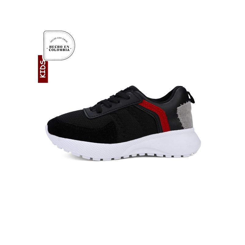 TELLENZI - Tenis Infantil Negro-Rojo Tellenzi 8001J