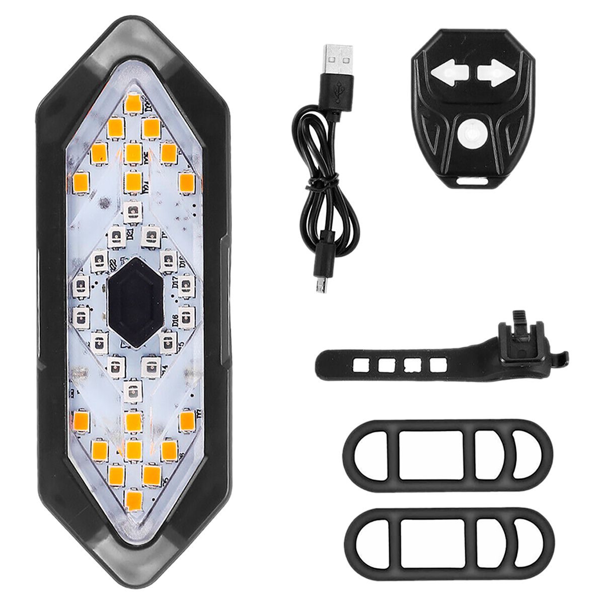 GENERICO - Luz Trasera Led Direccional + Stop Bicicleta Recargable Usb