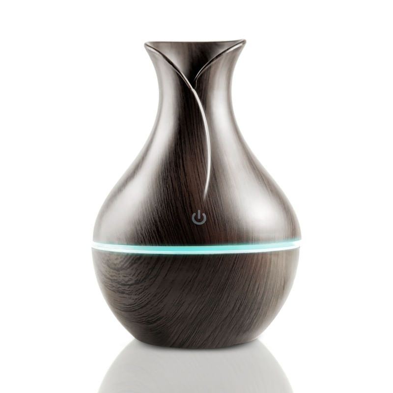 ENERGY PLUS - Difusor ultrasónico de aceites esenciales luz led 200ml Madera Oscuro