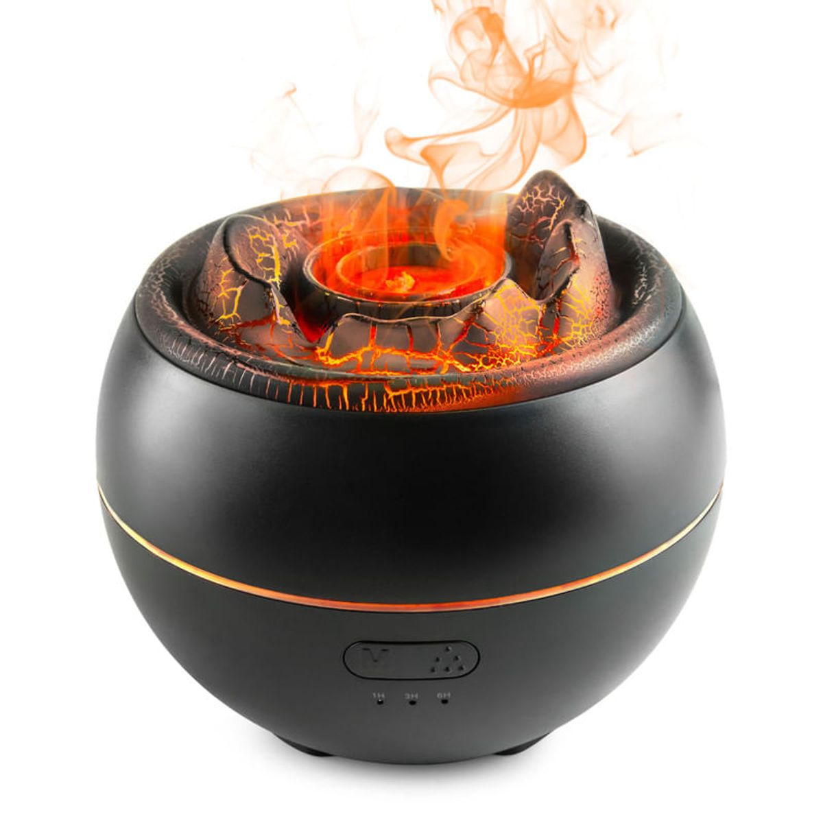 ENERGY PLUS - Humidificador y Difusor Eléctrico Sónico de Aromas Volcano Negro