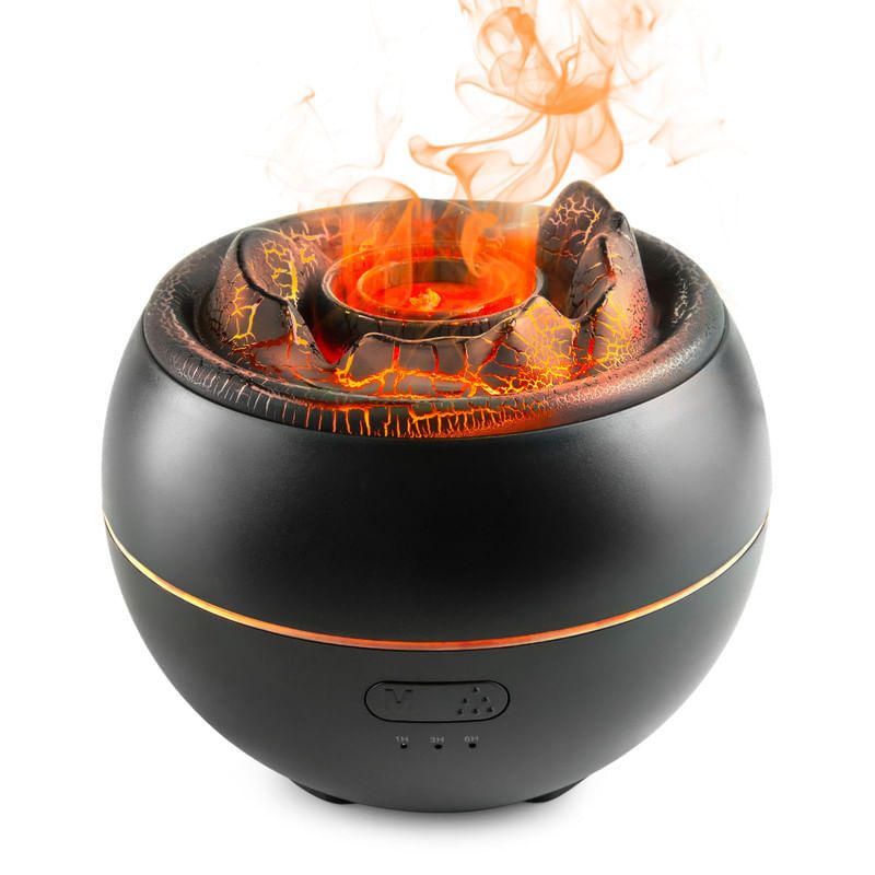 ENERGY PLUS - Humidificador y Difusor Eléctrico Sónico de Aromas Volcano Negro