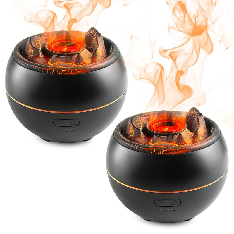 ENERGY PLUS - Kit X2 Humidificadores y Difusor Eléctrico de Aromas Volcano Negro