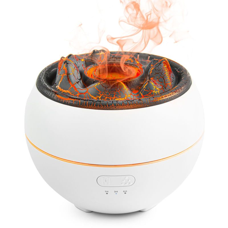 ENERGY PLUS - Humidificador y Difusor Eléctrico Sónico de Aromas Volcano Blanco