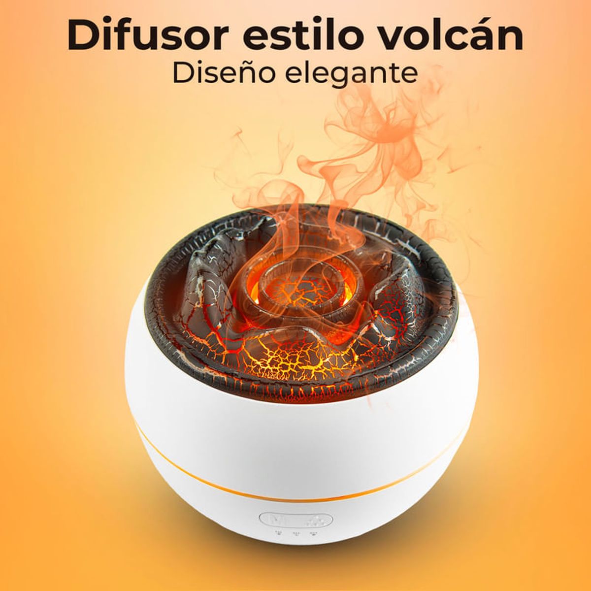 ENERGY PLUS - Humidificador y Difusor Eléctrico Sónico de Aromas Volcano Blanco