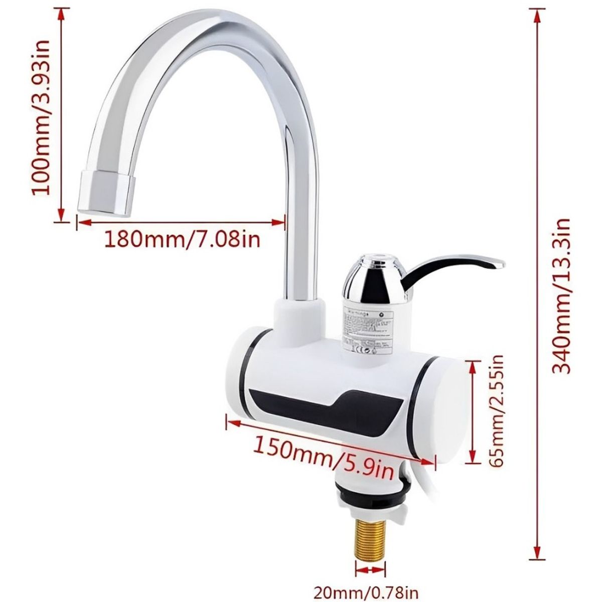 MILOPTS - Grifo Calentador Agua Eléctrico Frío Y Caliente Cocina
