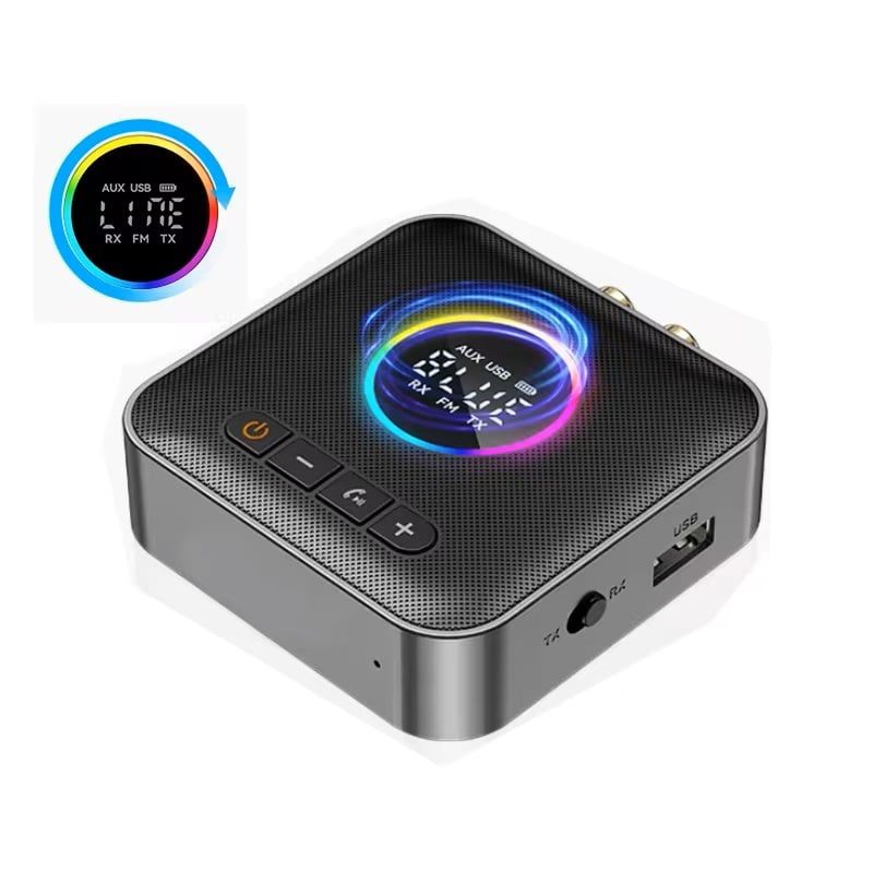 GENERICO - Receptor De Audio M10 Rgb Bluetooth 5.4 Transmisor FM USB Aux
