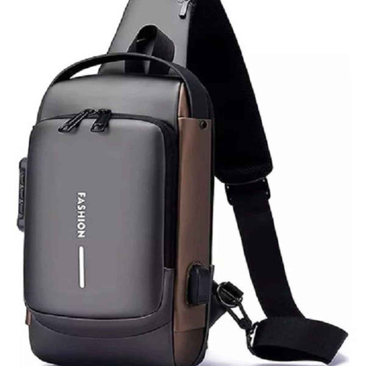 GENERICO - Maleta Morral Antirrobo Manos Libres Usb Seguridad Gris_.