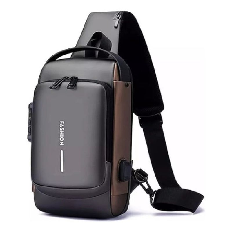 GENERICO - Maleta Morral Antirrobo Manos Libres Usb Seguridad Gris_.
