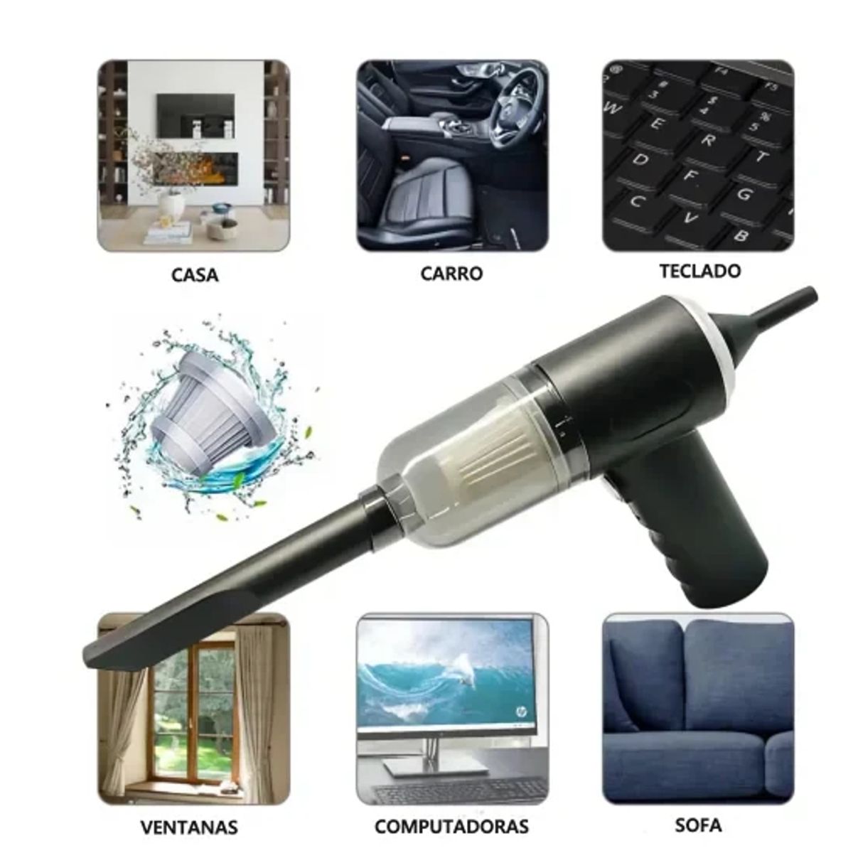 GENERICO - Mini Aspiradora de Mano para Carro - Limpieza Profunda y Portátil