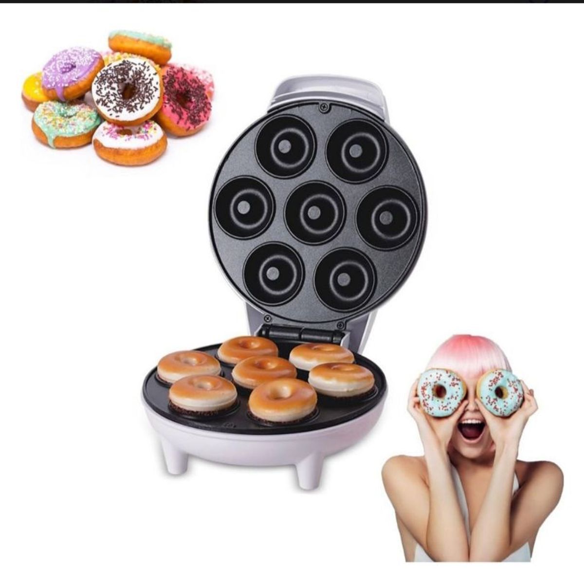 GENERICO - Maquina Para Hacer MiniDonas Antiadherente 7 Donas